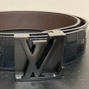 Louis Vuitton Damier Glossy Embossed Belt Kit black, 44/110